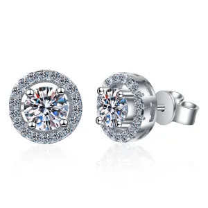 Round Cut Moissanite Diamond Classis Stud Earrings