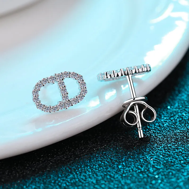 Round Cut Moissanite Diamond Earrings