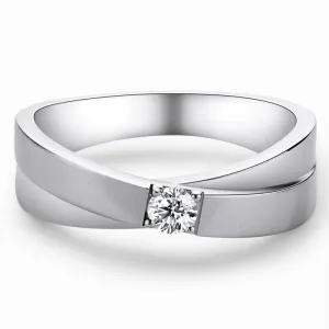 Round Cut Moissanite Diamond Male Ring