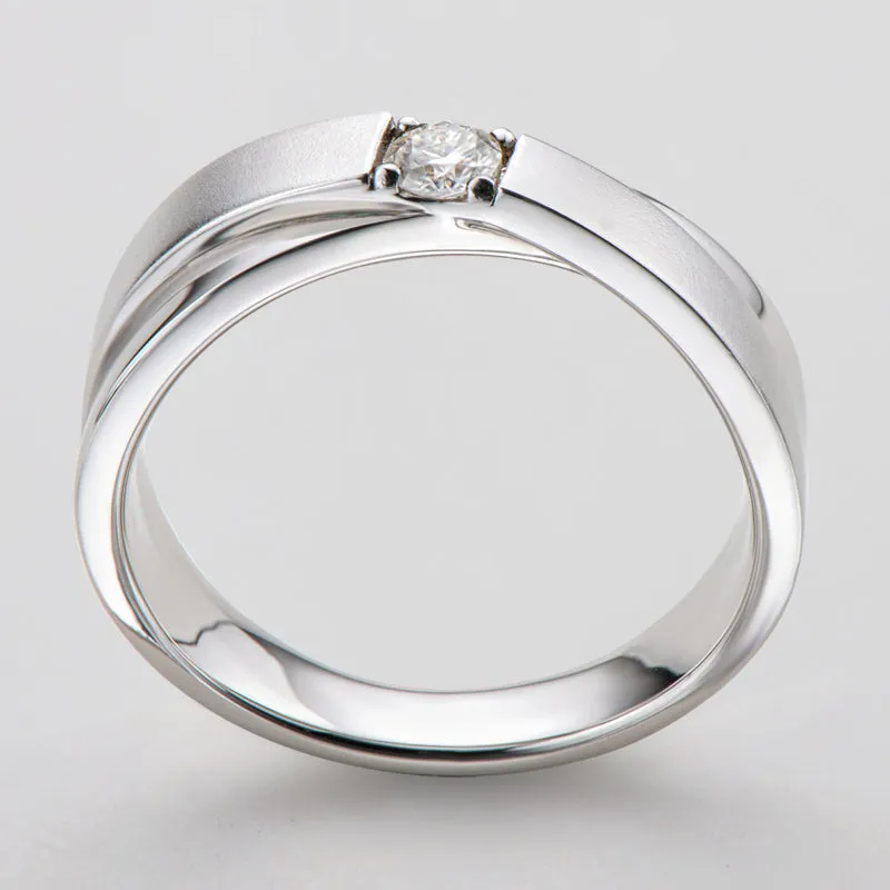 Round Cut Moissanite Diamond Male Ring