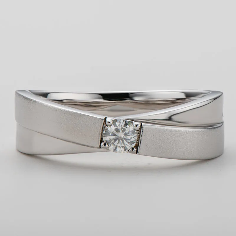 Round Cut Moissanite Diamond Male Ring