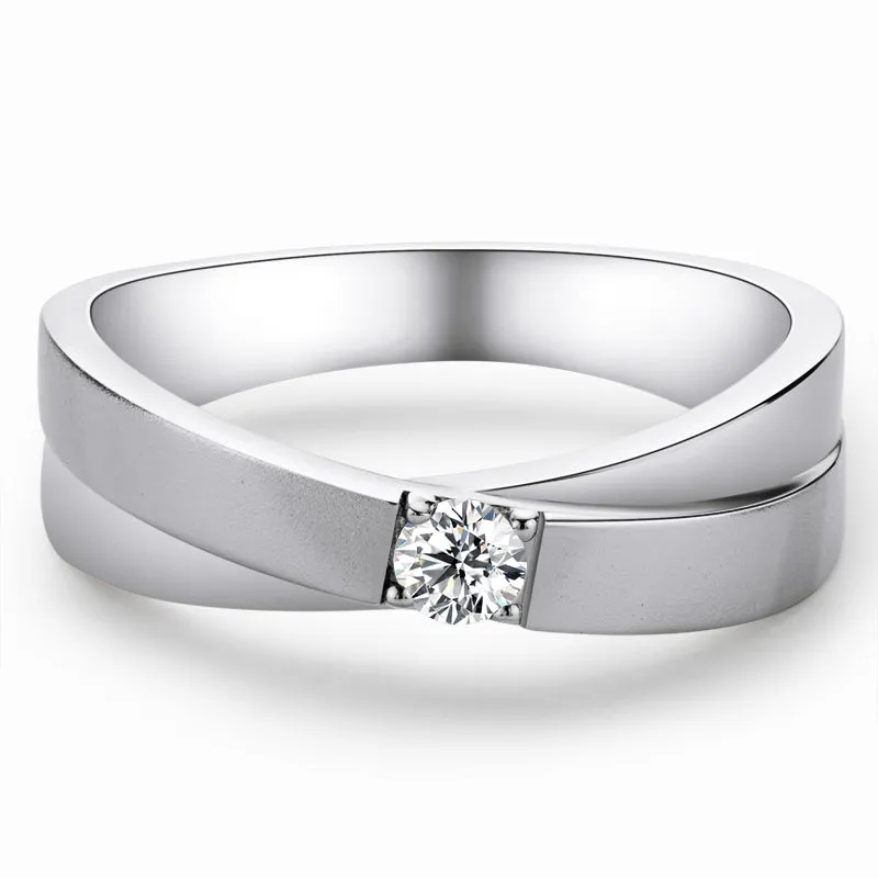 Round Cut Moissanite Diamond Male Ring