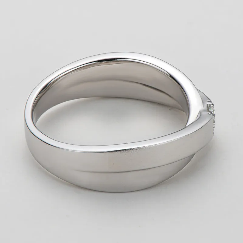 Round Cut Moissanite Diamond Male Ring