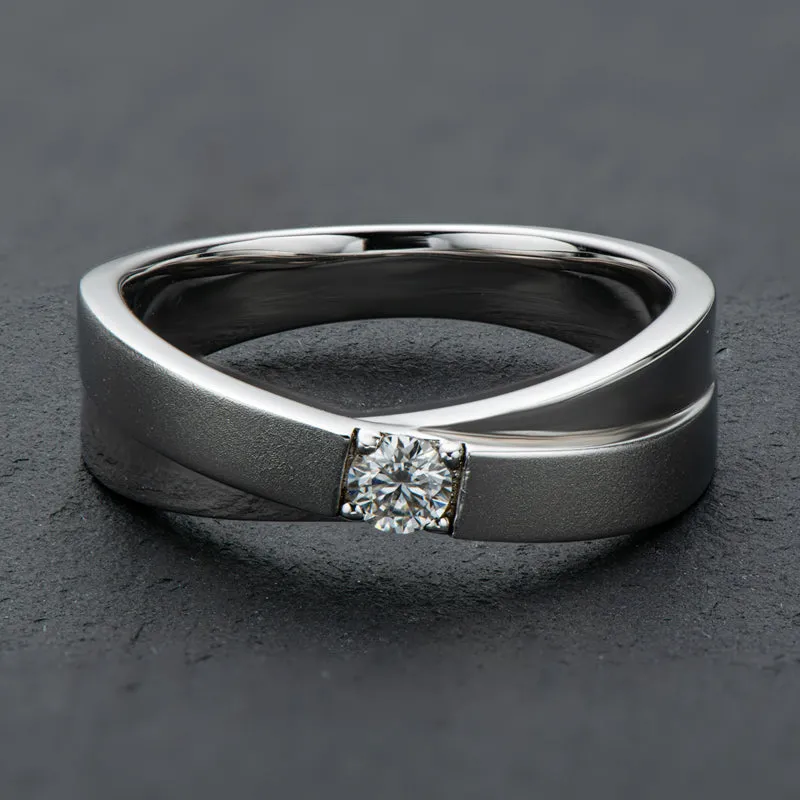Round Cut Moissanite Diamond Male Ring