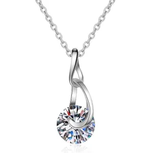Round Cut Moissanite Diamond Pendant Necklace