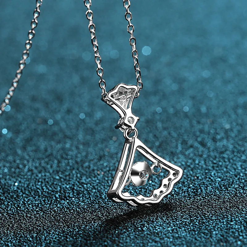 Round Cut Moissanite Diamond Skirt shape Pendant Necklace