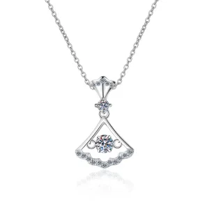 Round Cut Moissanite Diamond Skirt shape Pendant Necklace