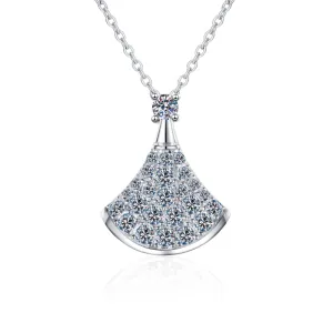 Round Cut Moissanite Diamond Small Skirt Pendant Necklace