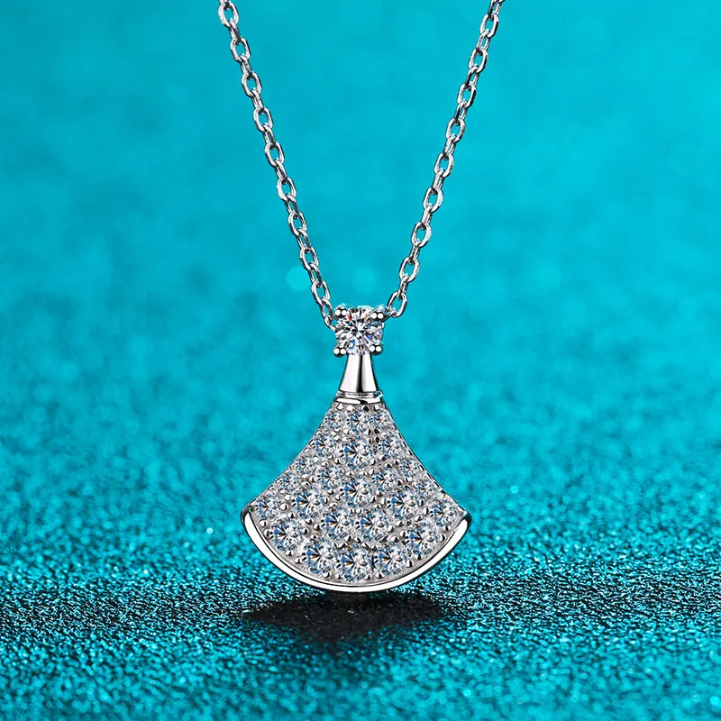 Round Cut Moissanite Diamond Small Skirt Pendant Necklace