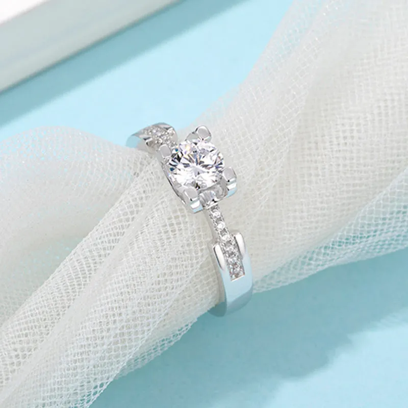 Round Cut Moissanite Diamond Small Waist Ring