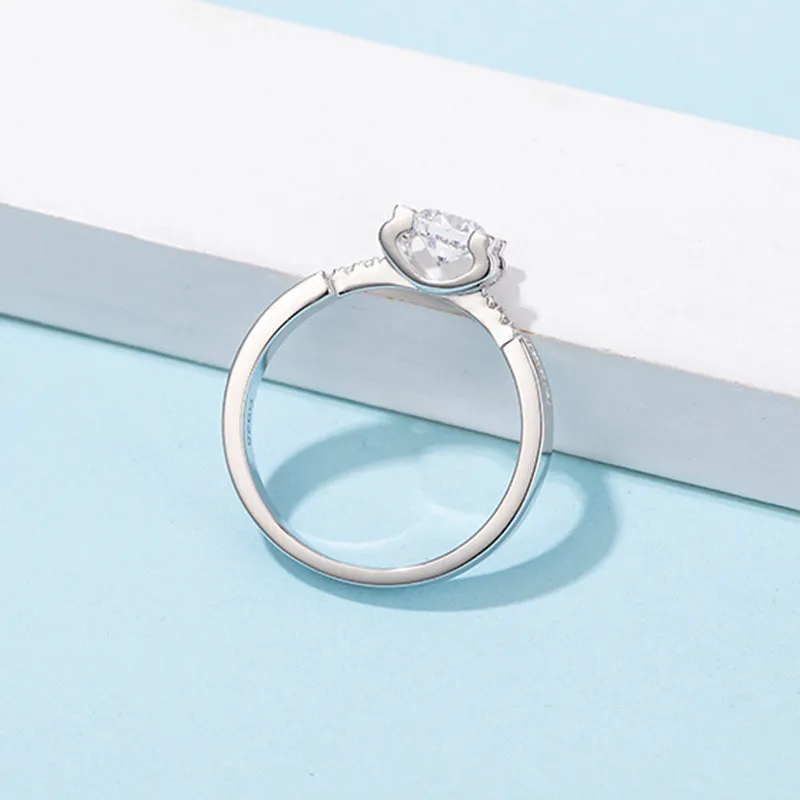 Round Cut Moissanite Diamond Small Waist Ring