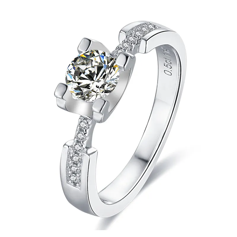 Round Cut Moissanite Diamond Small Waist Ring