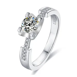 Round Cut Moissanite Diamond Small Waist Ring