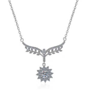 Round Cut Moissanite Diamond  Snowflake Classic Necklace