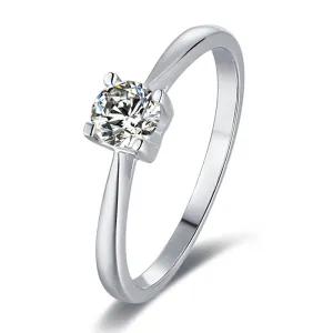 Round Cut Moissanite Diamond Solitaire Ring