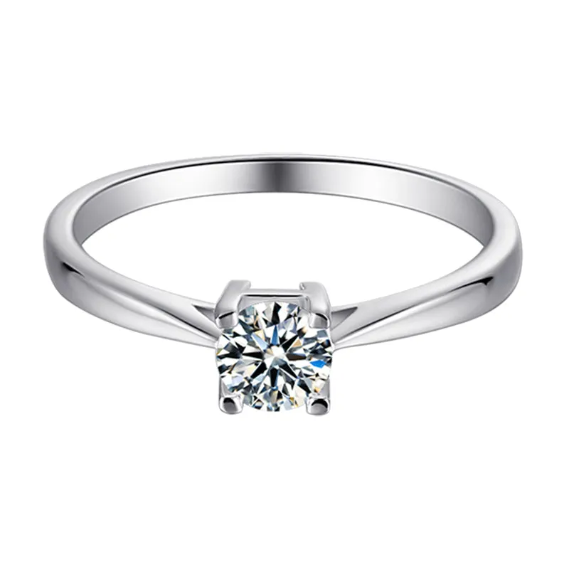 Round Cut Moissanite Diamond Solitaire Ring