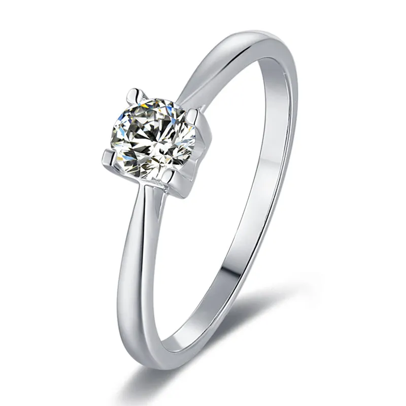 Round Cut Moissanite Diamond Solitaire Ring
