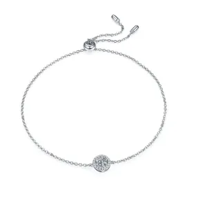 Round Cut White Moissanite Diamond Bracelet