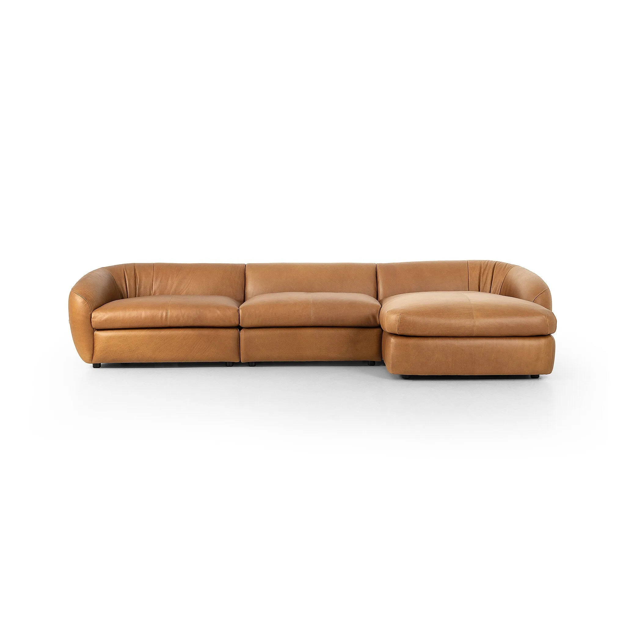 Saldana 3 Piece Sectional W/Chaise - Lorento Cognac