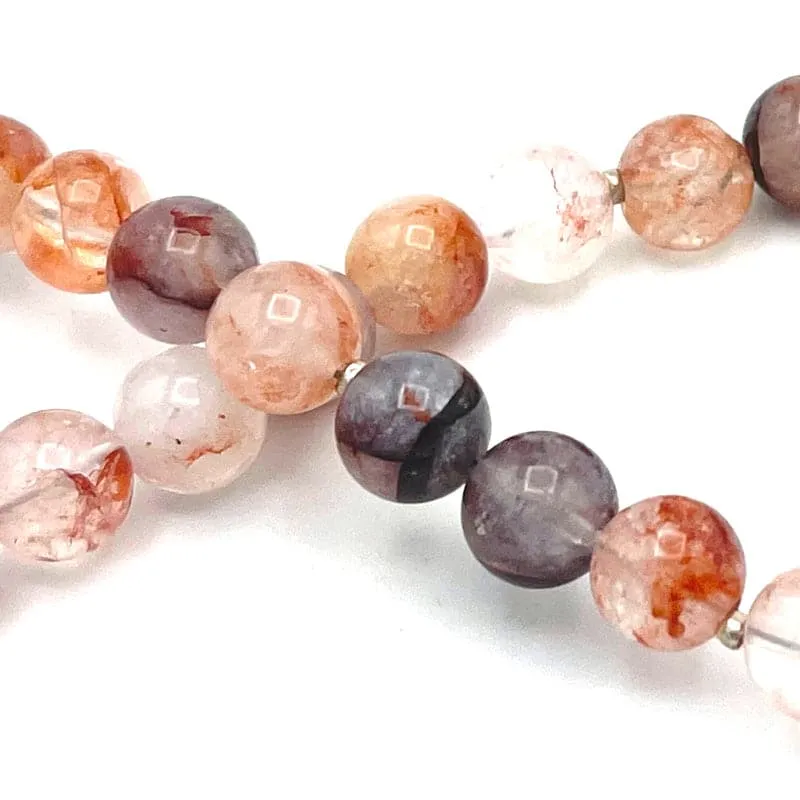 Silver Foil Wrapped Rose Quartz Pendant Necklace