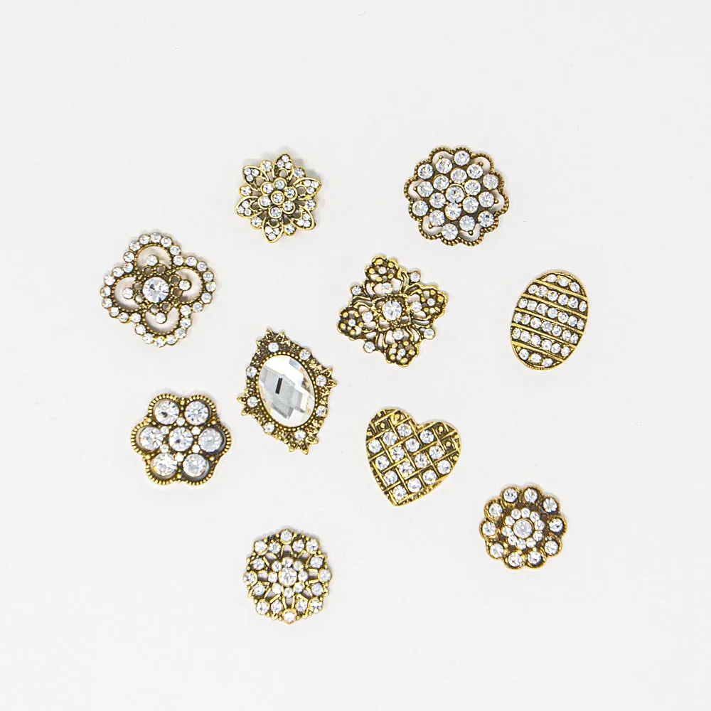 Small Sizes | Bulk Antique Bronze Rhinestone Embellishments