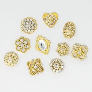 Small Sizes | Bulk Gold Rhinestone Embellishments