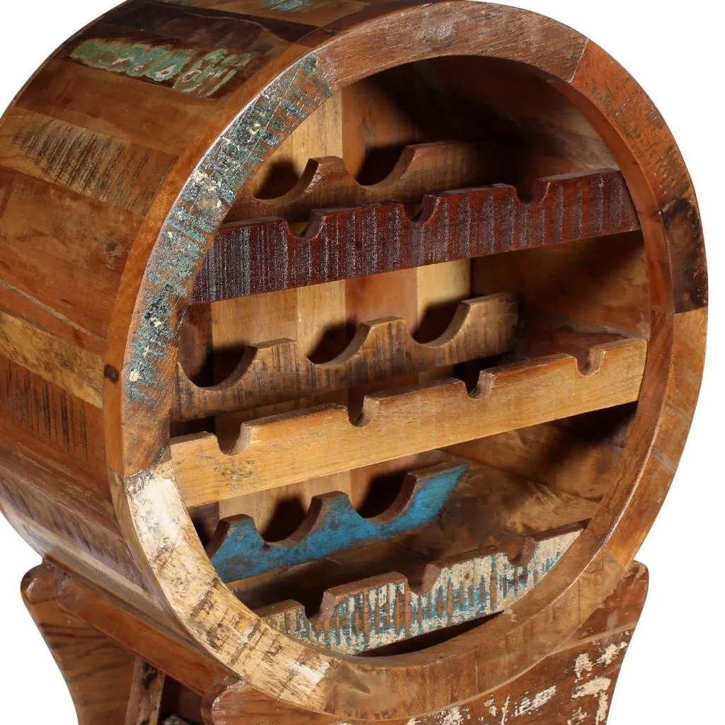 Solid Reclaimed Wood 10 Bottle Wine Rack