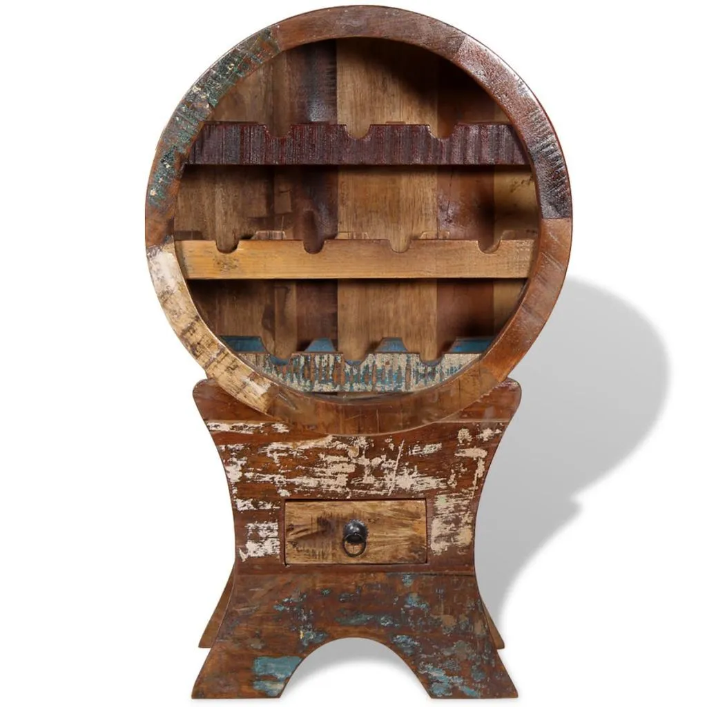 Solid Reclaimed Wood 10 Bottle Wine Rack