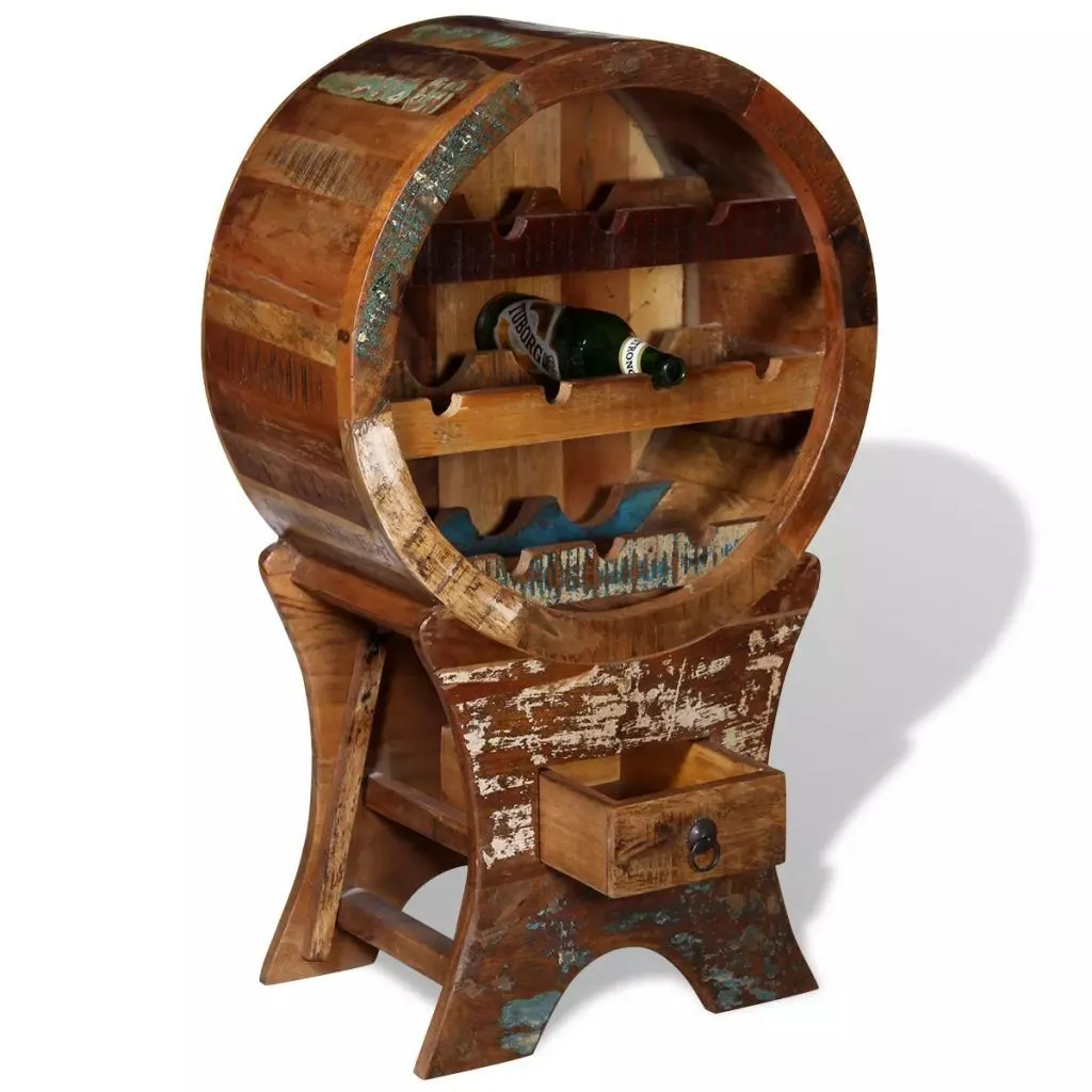 Solid Reclaimed Wood 10 Bottle Wine Rack