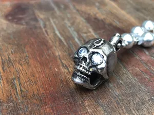 Sterling Silver & Moonstone Skull Necklace