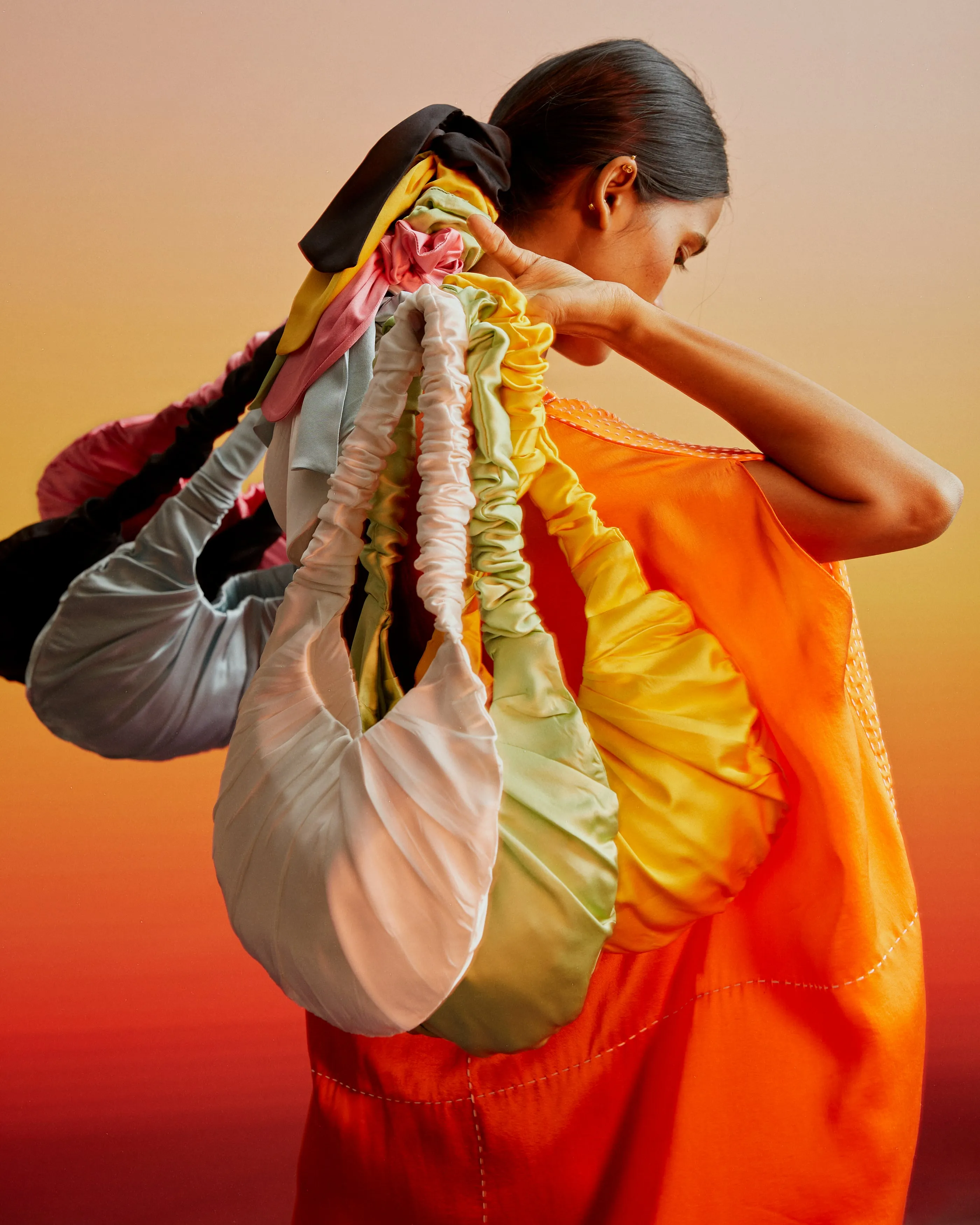 Summer Bag Evening-Silk-Azalea Shoulder-Fashion Edit Ajna Vana-White-Skyblue-pink-Yellow-lime-Black-Ituvana