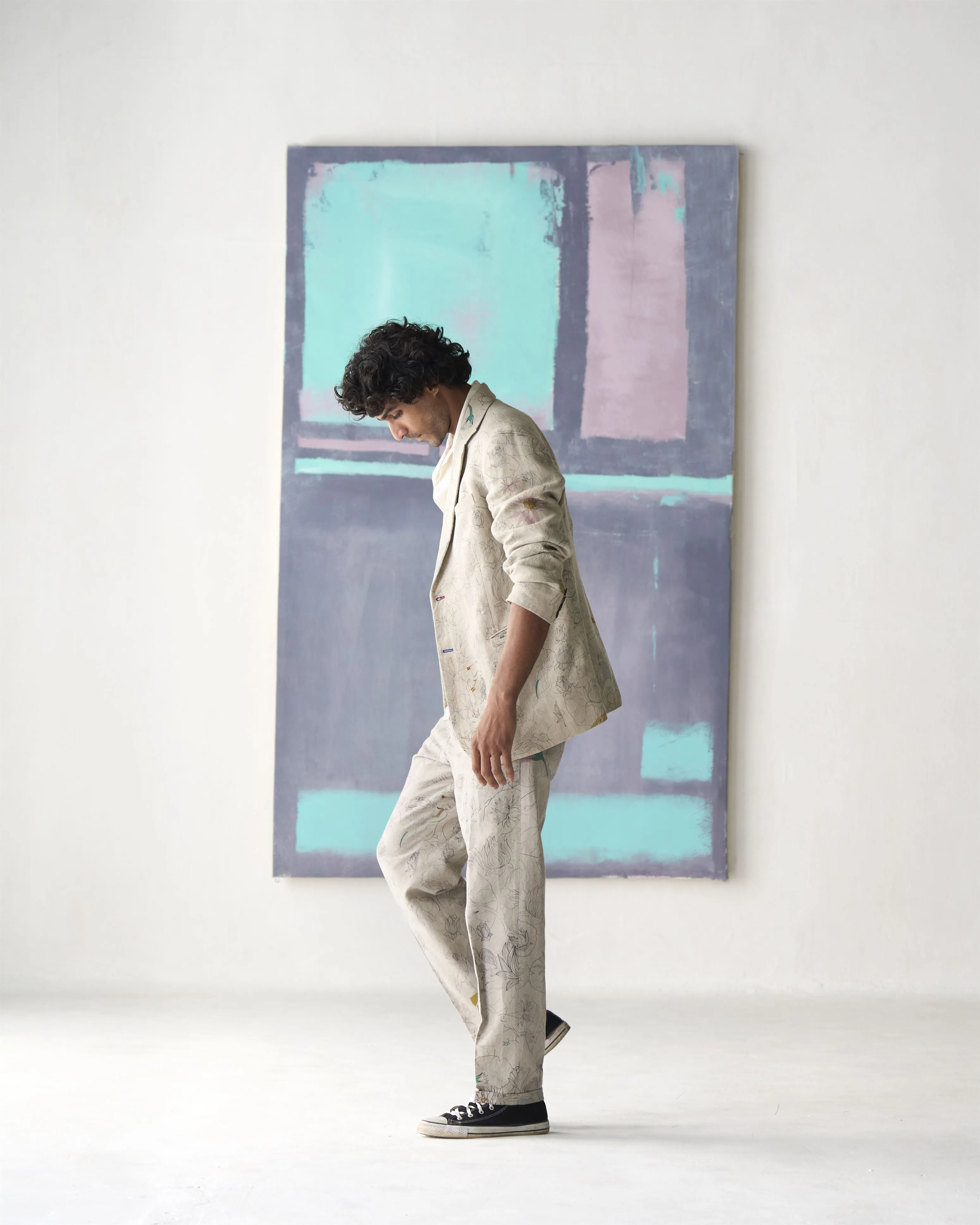 Summer Blazer Jacket Fresco Rana Linen White OW306LI534 SuketDhir