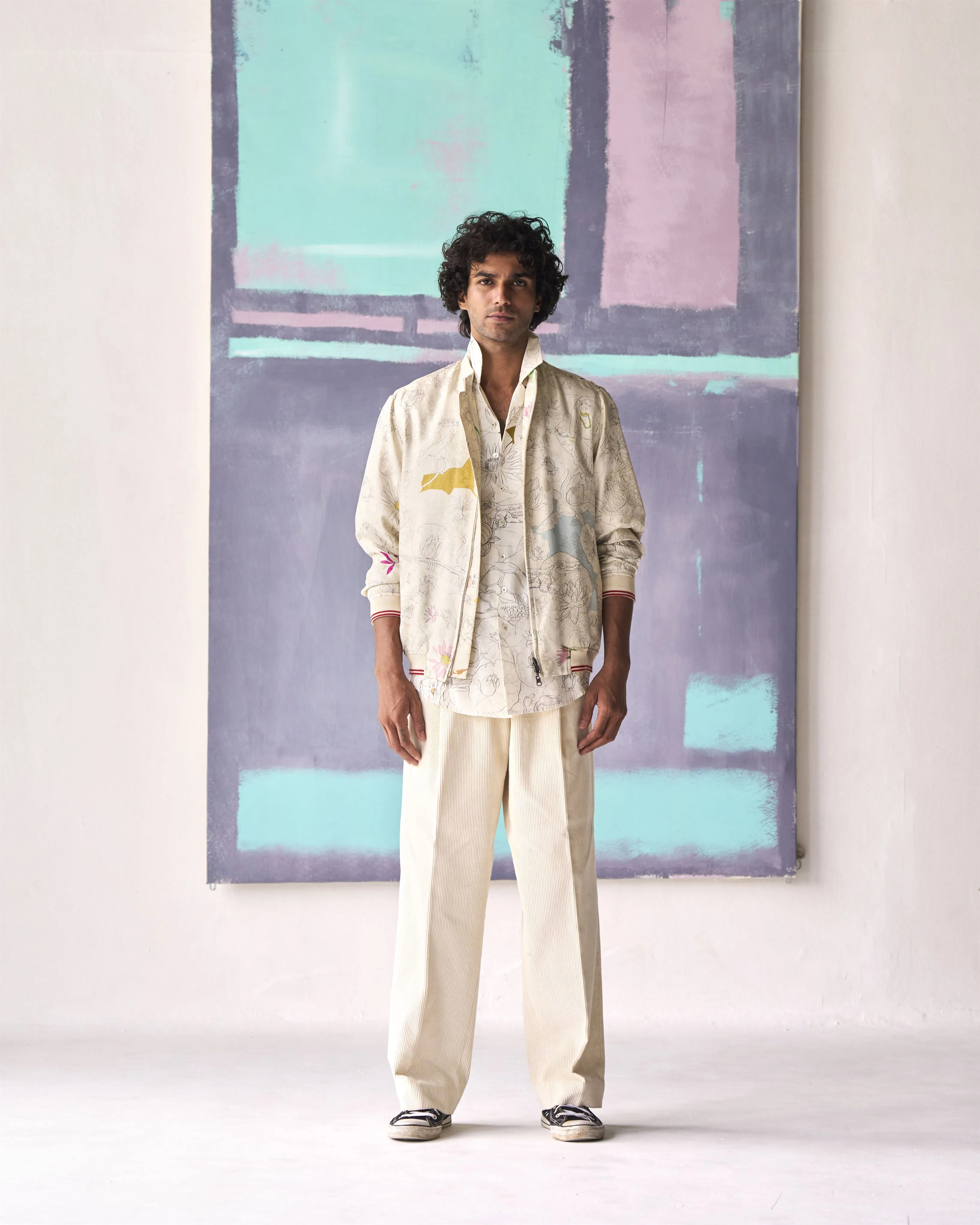 Summer Bush Shirt Fresco Cotton Linen White S413CL534 SuketDhir