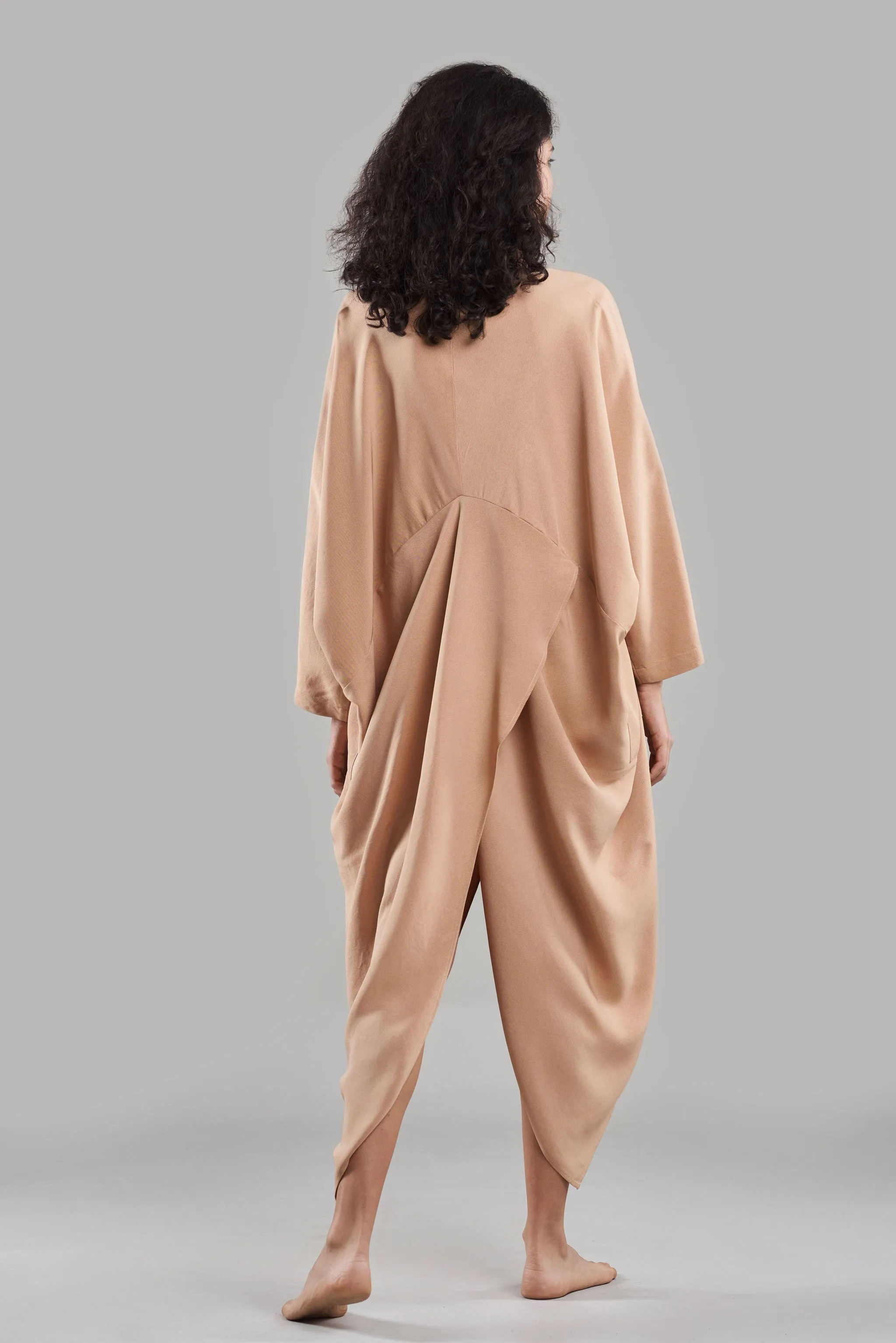 Summer Co-Ord Dress Cape Silk Amala Black/White/Plum/Nude/Clay-Fashion Edit Sahaja Vana-Ituvana-05