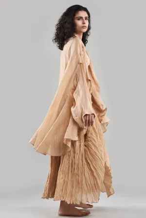 Summer Co-Ord Jacket Skirt (Set of 3) Silk Cotton Crinkle Black/White/Plum/Nude/Clay-Fashion Edit Sahaja Vana-Ituvana-06