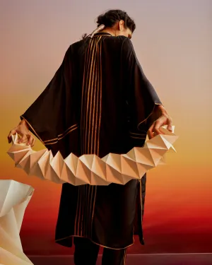 Summer Co-Ord Kimono Set-Silk-Kimi-43-Yellow-Black-lime-Red-Fashion Edit Ajna Vana-Ituvana