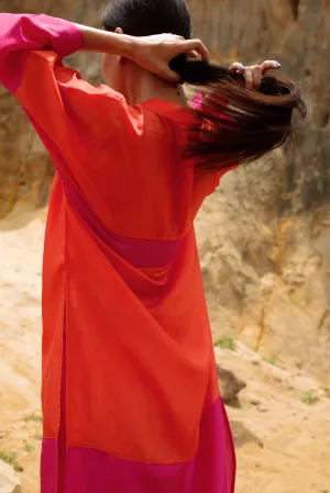 Summer Co-Ord Pyjama Set of 2-Silk-Emerald Green-Orange-Fuchsia-Priti Itu 30-Fashion Edit Maya Vana-Ituvana