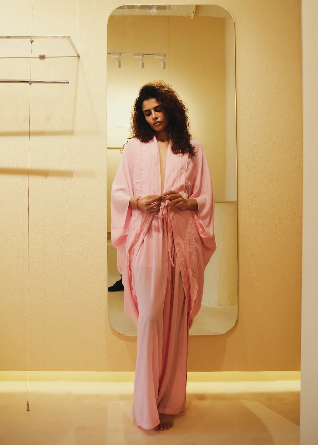 Summer Co-Ord Set of 2 Pant Robe-Cotton-Yellow-Skyblue-Pink-NavyBlue-Alipsa 57-Fashion Edit Samadhi Vana-Ituvana