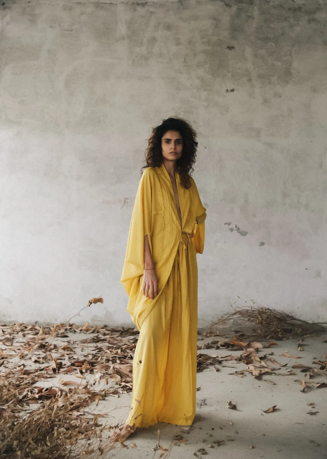 Summer Co-Ord Set of 2 Pant Robe-Cotton-Yellow-Skyblue-Pink-NavyBlue-Alipsa 57-Fashion Edit Samadhi Vana-Ituvana