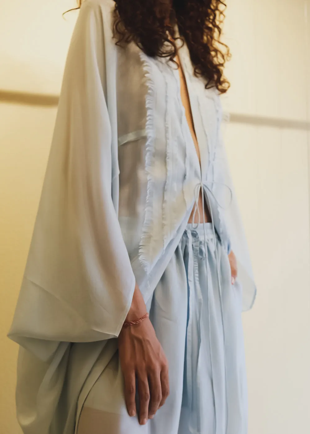 Summer Co-Ord Set of 2 Pant Robe-Cotton-Yellow-Skyblue-Pink-NavyBlue-Alipsa 57-Fashion Edit Samadhi Vana-Ituvana