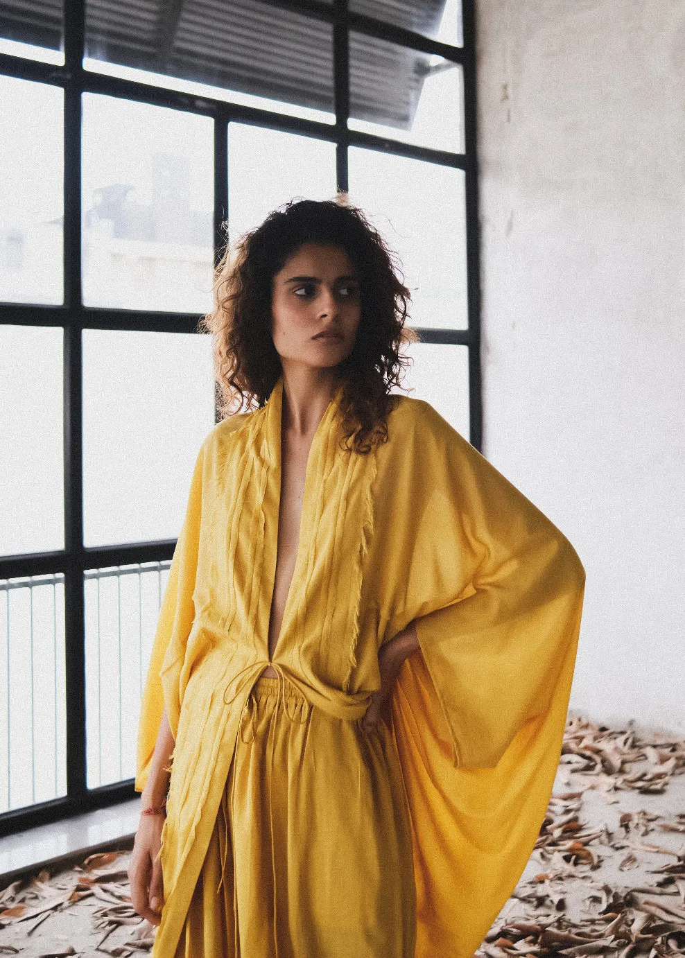 Summer Co-Ord Set of 2 Pant Robe-Cotton-Yellow-Skyblue-Pink-NavyBlue-Alipsa 57-Fashion Edit Samadhi Vana-Ituvana