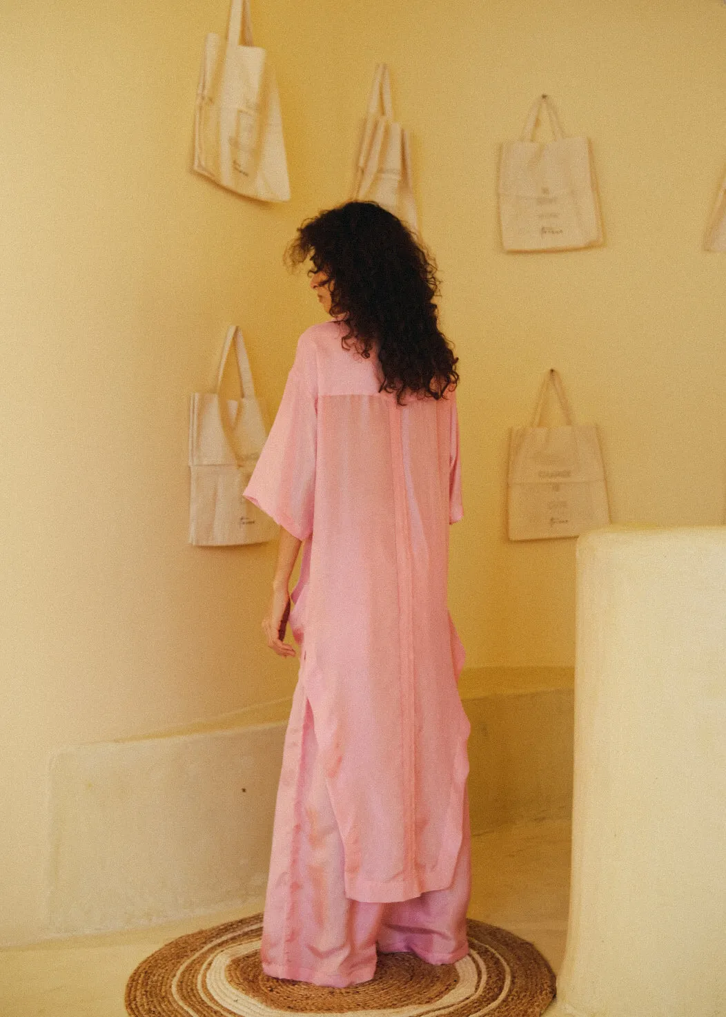 Summer Co-Ord Set of 2 Shirt Pant- Silk-Skublue-Pink-Black-Yellow-Roha 58-Fashion Edit Samadhi Vana-Ituvana