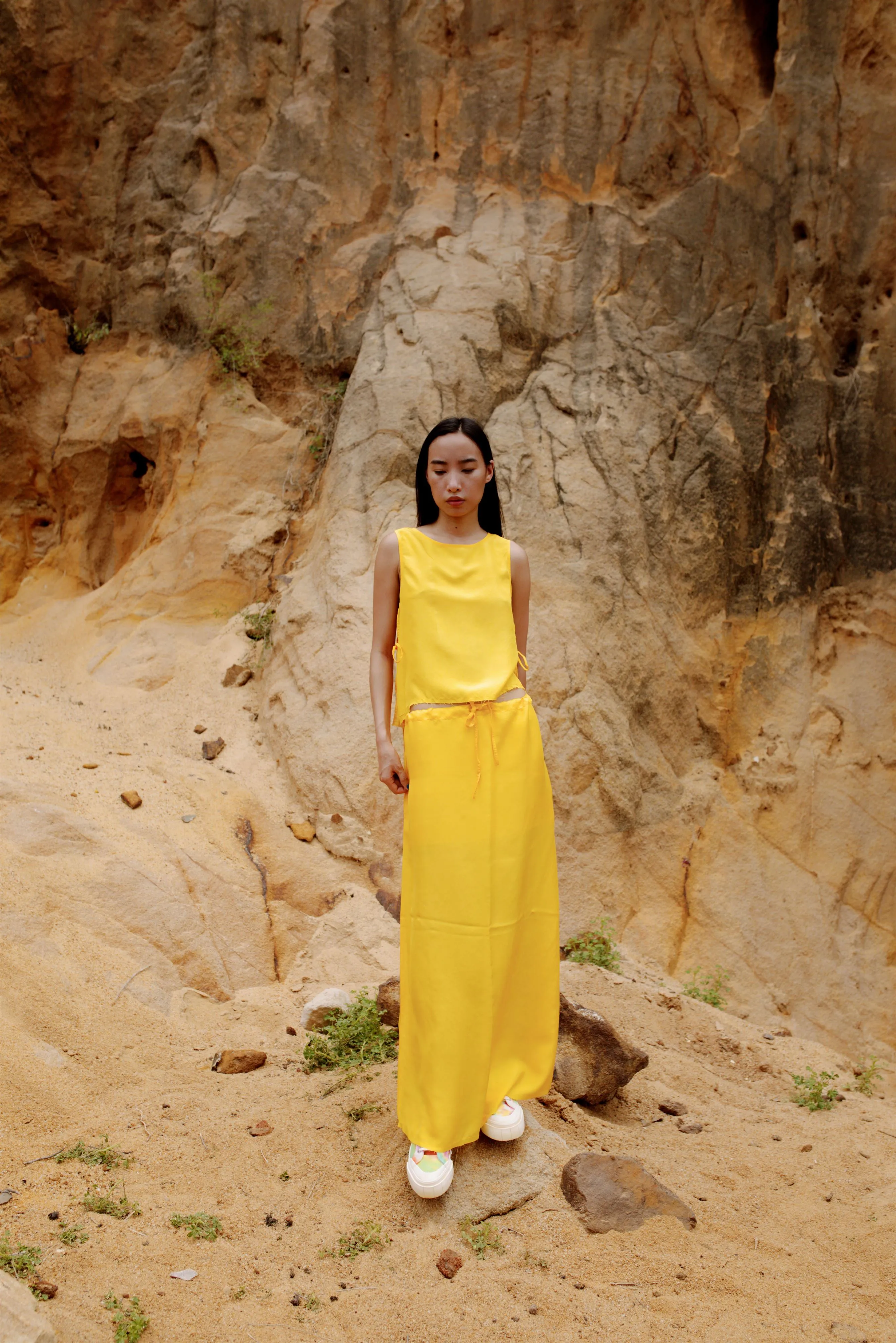 Summer Co-Ord Tie Skirt Top Set of 2-Silk-Black-Skyblue-Fuchsia-Emerald Green-Yellow-Yukti Itu 31-Fashion Edit Maya Vana-Ituvana