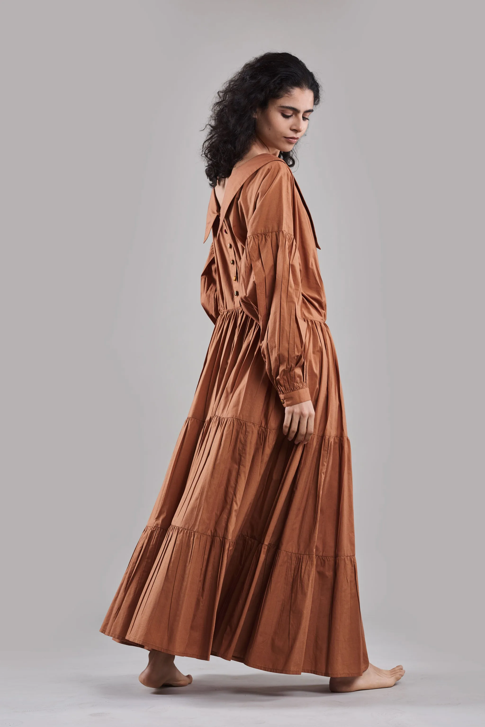 Summer Dress Cotton Voile Reversible Black/White/Plum/Nude/Clay-Fashion Edit Sahaja Vana-Ituvana-07