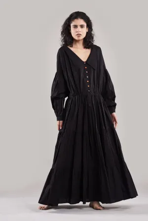 Summer Dress Cotton Voile Reversible Black/White/Plum/Nude/Clay-Fashion Edit Sahaja Vana-Ituvana-07
