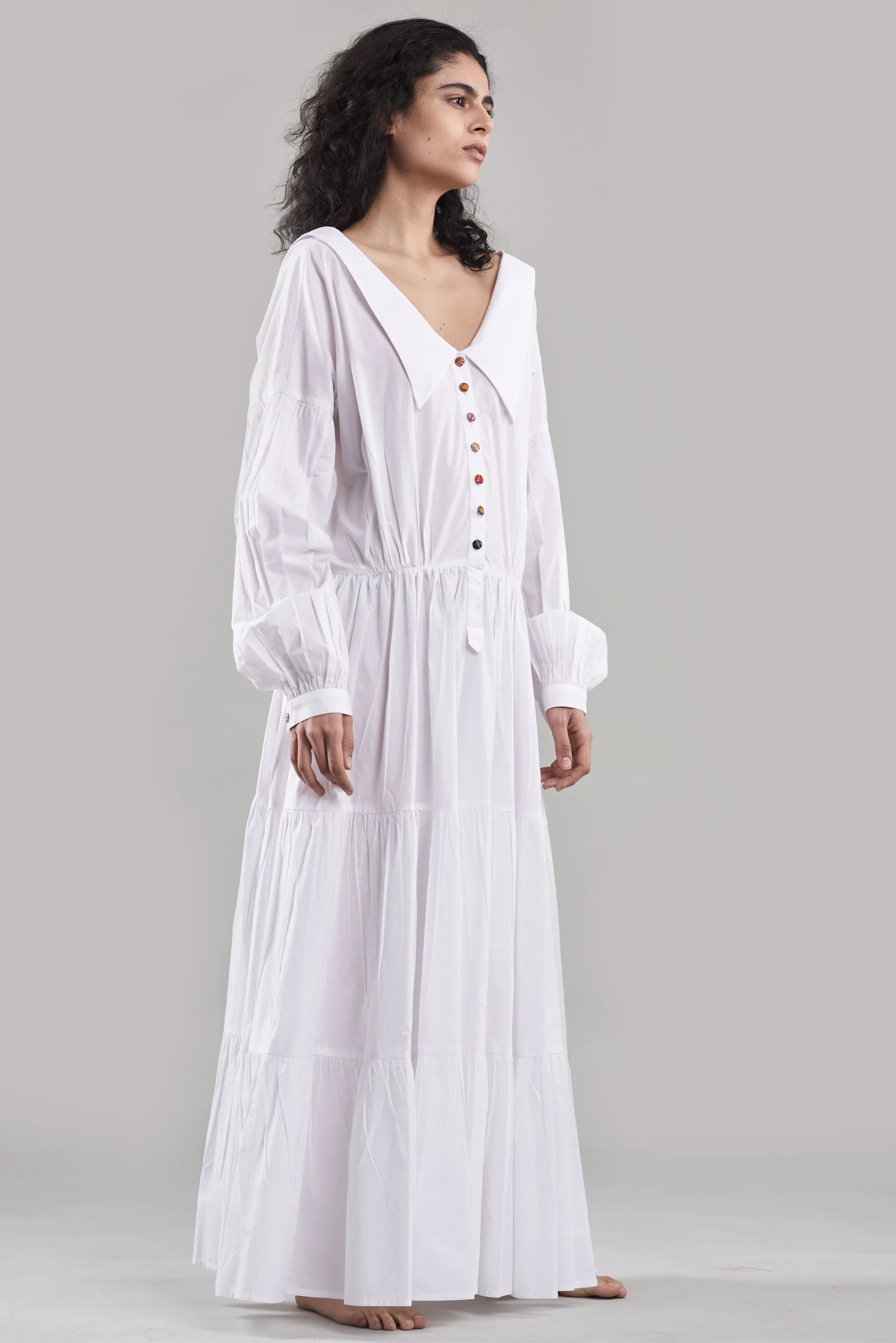 Summer Dress Cotton Voile Reversible Black/White/Plum/Nude/Clay-Fashion Edit Sahaja Vana-Ituvana-07