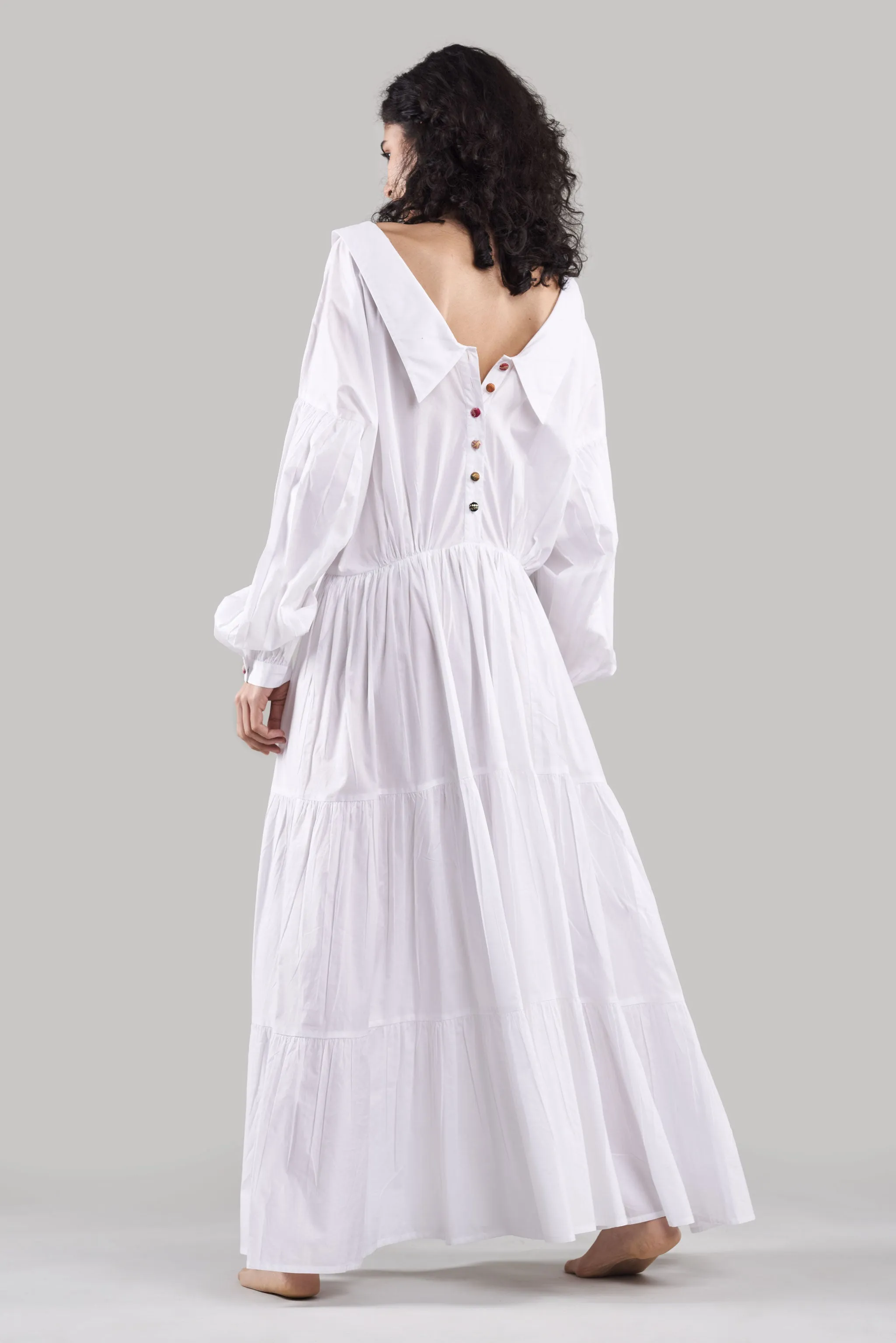 Summer Dress Cotton Voile Reversible Black/White/Plum/Nude/Clay-Fashion Edit Sahaja Vana-Ituvana-07