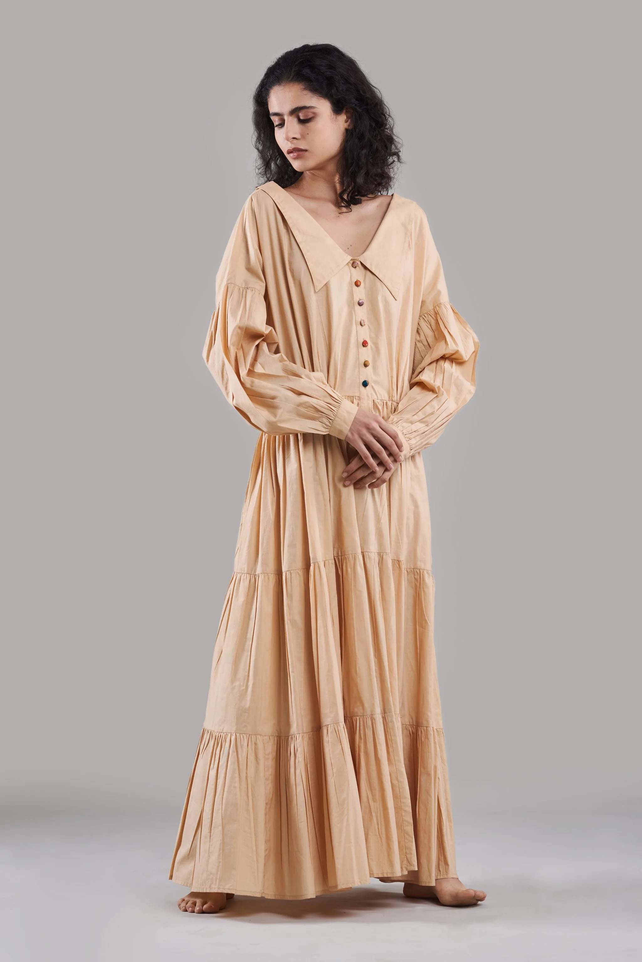 Summer Dress Cotton Voile Reversible Black/White/Plum/Nude/Clay-Fashion Edit Sahaja Vana-Ituvana-07