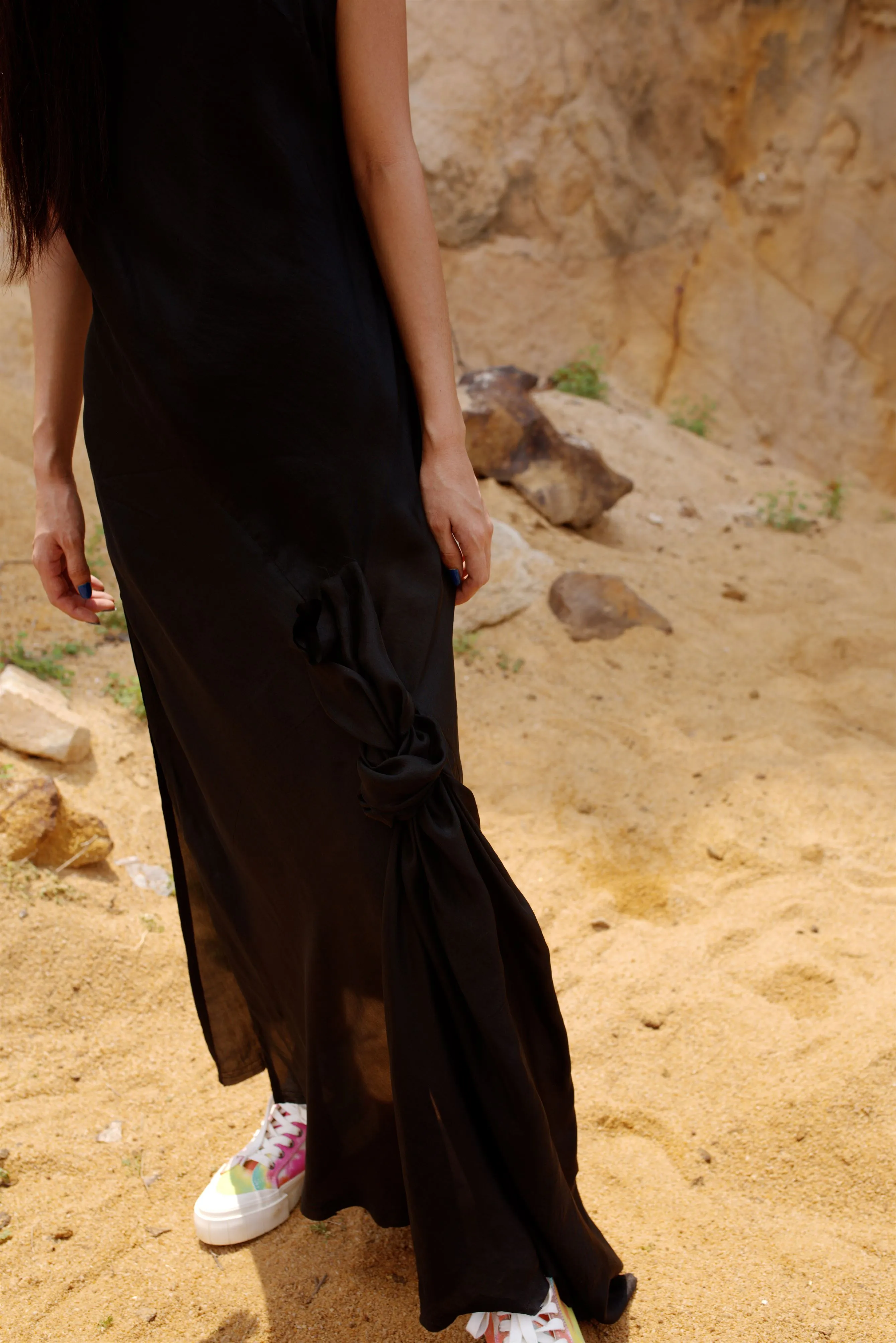 Summer Dress Knotted-Silk-Orange-Black-Pink-Itu 34-Fashion Edit Maya Vana-Ituvana