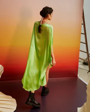 Summer Dress Long-Silk-Siba-S-pink-lime-50L-Fashion Edit Ajna Vana-Ituvana